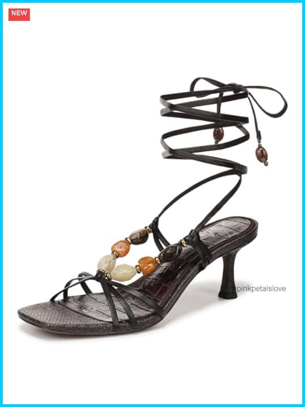 Wrapped Ankle Strap Heeled Sandal 2.38 Inch Buckle Closure
